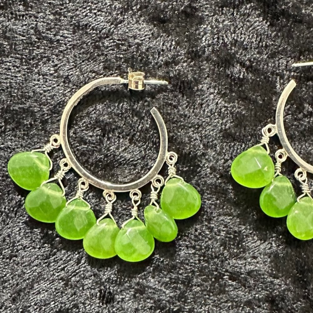 Sterling Silver Jade Earrings